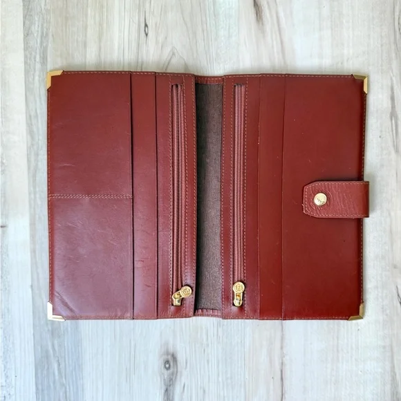 Authentic Vintage Fendi Pequin Pattern Pecan Leather-Trim Snap Wallet - Picture 4 of 6